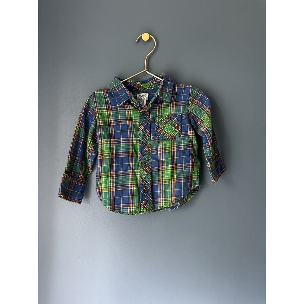 Old Navy Blue And Green Flannel Shirt